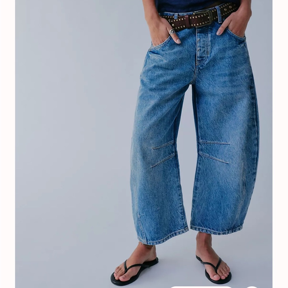 we the free good luck mid-rise barrel jeans